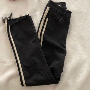 High-Rise Crop Step Fray Guilty Racer Stripe Jeans